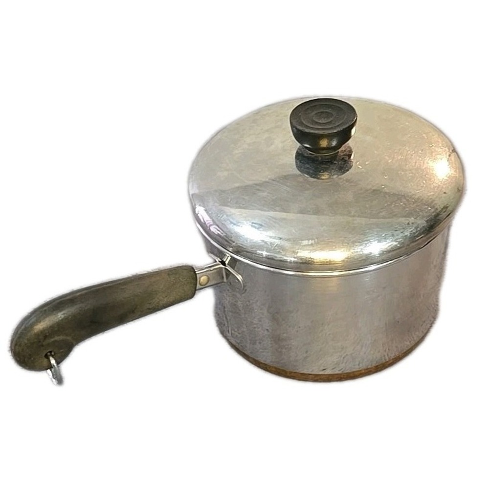 1801 Revere Ware 3 Quart Saucepan With Lid Copper Bottom USA Clinton ILL